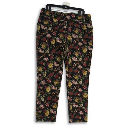 Eric Casual Womens Multicolor Floral Elastic Waist Pull-On Ankle Pants Size XL image number 1