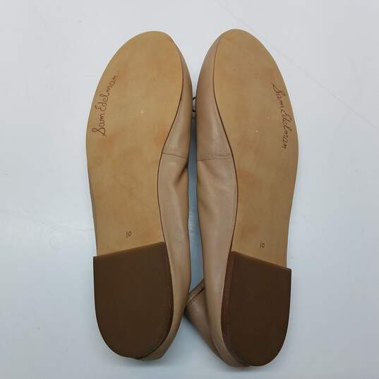 Sam Edelman Women's Tan Leather Slip On Bow Ballet Flats Size 10M image number 4