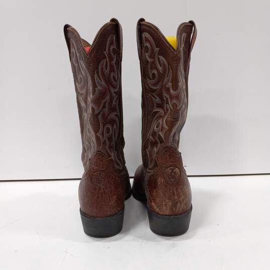 Tony Lama Brown Western Brown Leather Boots Size 9.5EE image number 3