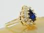 14K Yellow Gold Sapphire & Cubic Zirconia Ring 4.4g image number 2