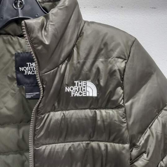 Women's The North Face Green Puffer Jacket Sz S image number 3