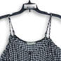 Womens Black White Gingham Cold Shoulder Button Front Blouse Top Size L image number 3