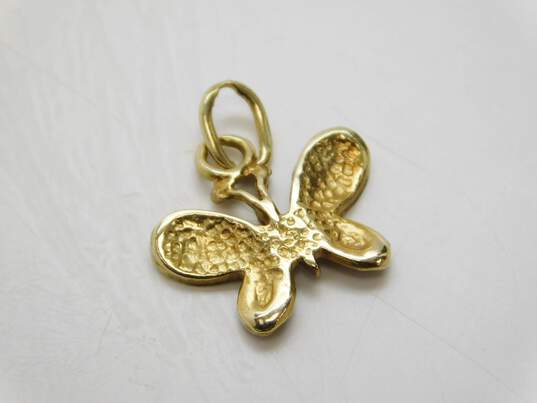 14k Yellow Gold Carved Butterfly Pendant 1.5g image number 3