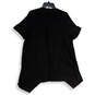 NWT Womens Black Short Sleeve Asymmetric Hem Open Front Cardigan Size L image number 2