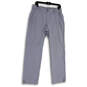 Womens Gray Flat Front Slash Pockets Straight Leg Dress Pants Size 32/30 image number 1