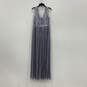 NWT Womens Purple Shimmery Sleeveless V Neck Back Zip Maxi Dress Size 14 image number 2
