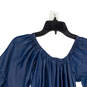 NWT Womens Blue Denim Pleated Bell Sleeve Tie Waist One Piece Romper Sz XS image number 4