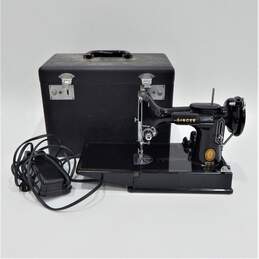 1955 Singer 221 Featherweight Portable Electric Sewing Machine With Pedal & Case