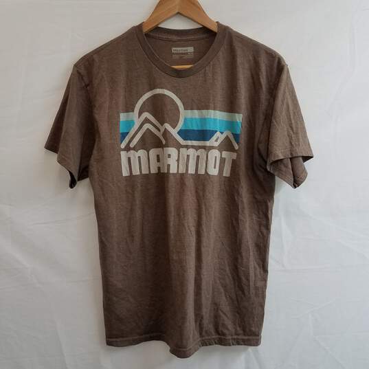 Marmot men's brown graphic t shirt size M #2 image number 1