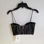 NWT Womens Black Sweetheart Neck Sleeveless Back Zip Crop Top Size X-Small image number 2
