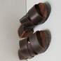 Candies Brown Leather Straps Wooden Sandals Size 6 image number 3
