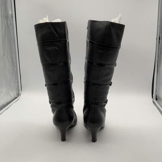 NIB Womens Walker 133314 Black Leather Pointed Toe Knee High Boots Size 11 image number 3
