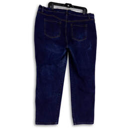Womens Blue Denim Medium Wash Stretch Pocket Straight Leg Jeans Size 18W alternative image