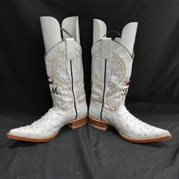 El Malcreado Women's White Western Boots Size 7 alternative image