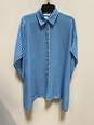 Tommy Bahama Women Blue Striped Collared Poncho S/P image number 1