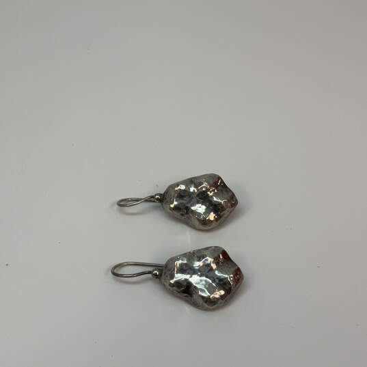 Designer Silpada 925 Sterling Silver Hammered Fish Hook Drop Earrings image number 2