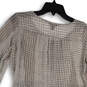 Womens Beige Snake Print 3/4 Sleeve Wasit Belt Short Shirt Dress Size 2P image number 4