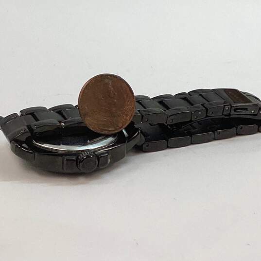 Designer Fossil PR-5001 Brown Leather Band Round Quartz Analog Wristwatch image number 3