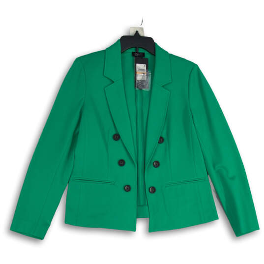 NWT Womens Green Notch Lapel Long Sleeve Welt Pocket 3 Button Blazer Size S image number 1