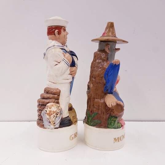 Alberta's Molds s  Set of 2  Vintage Ceramic Decanters  Hillbilly /Sailor image number 4