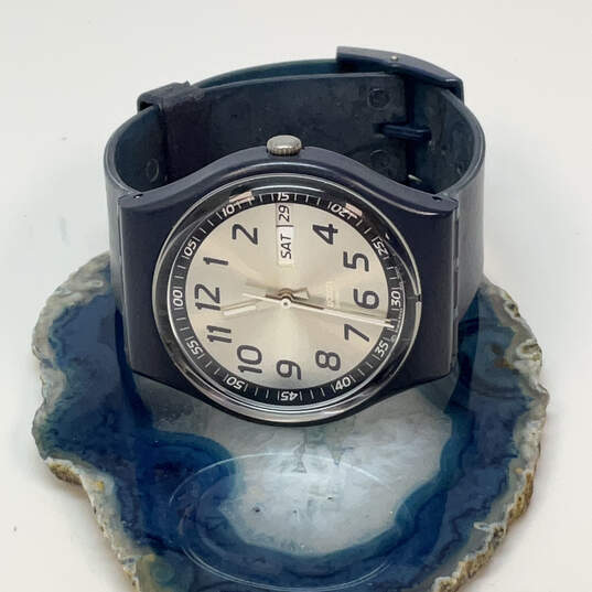 Designer Swatch Blue Adjustable Strap Round Dail Classic Analog Wristwatch image number 1