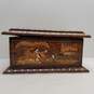 Marquetry inlay  Wood Box Indian Motif  Vintage Decorative Box image number 13