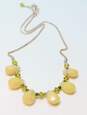 Artisan 925 Green Coin & Crystal Pearl Beaded Double Strand & Yellow Quartz Teardrops Chain Necklace & Matching Drop Earrings 48.7g image number 2