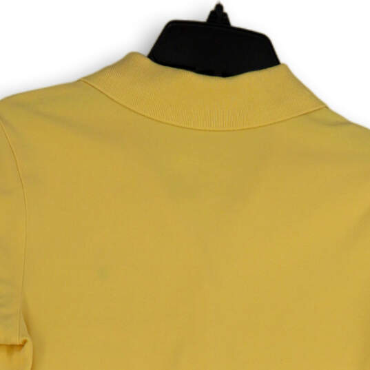 Womens Yellow Short Sleeve Button Collared Pullover Golf Polo Shirt Size S image number 4