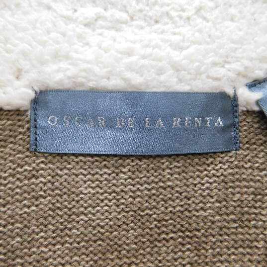 Oscar De La Renta Brown 1/4 Zip Pullover Sweater image number 9