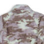 Womens Multicolor Camouflage Long Sleeve Pullover Fleece Jacket Size L image number 4