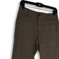 NWT Womens Brown Plaid Flat Front Pockets Straight Leg Ankle Pants Size 8 image number 3