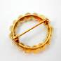 Vintage 14K Yellow Gold White Pearls Open Circle Brooch 2.0g image number 4