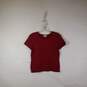 Womens Knitted Crew Neck Short Sleeve Sweater Top Size Large image number 1