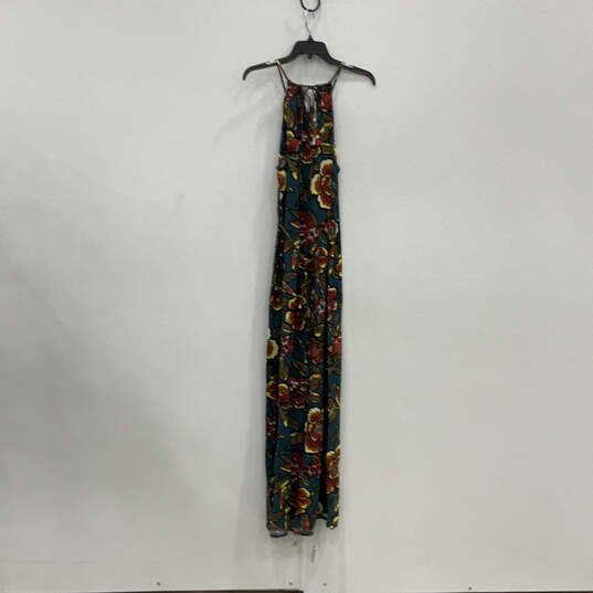 NWT Womens Multicolor Floral Sleeveless Halter Neck Maxi Dress Size Large image number 2