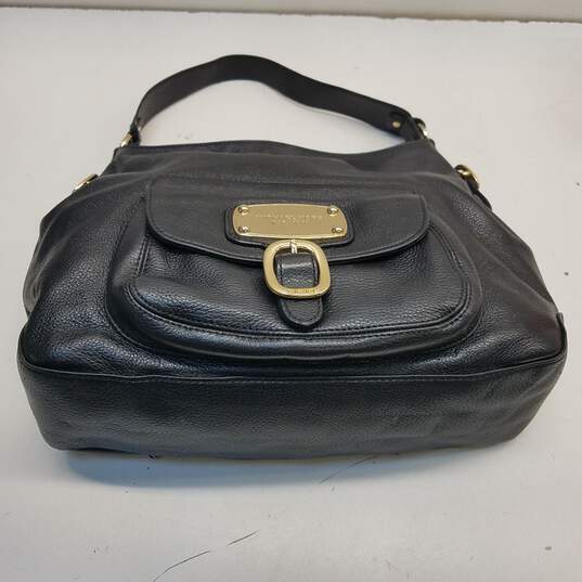 Michael Kors Hudson Hobo Black Leather Shoulder Pocket Tote Bag image number 5