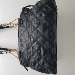 Vertigo Black Faux Leather Quilted Medium Satchel Bag Handbag alternative image