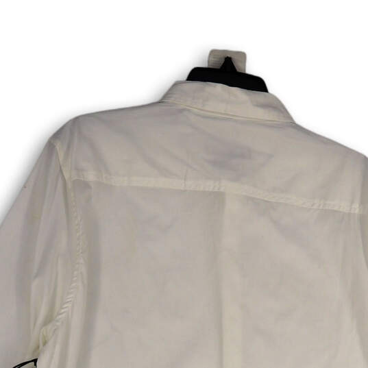 NWT Mens White Long Sleeve Regular Fit Collared Button-Up Shirt Size Large image number 4