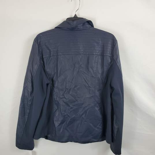 Style & Co Women Blue Leather Jacket Sz XL Nwt image number 3