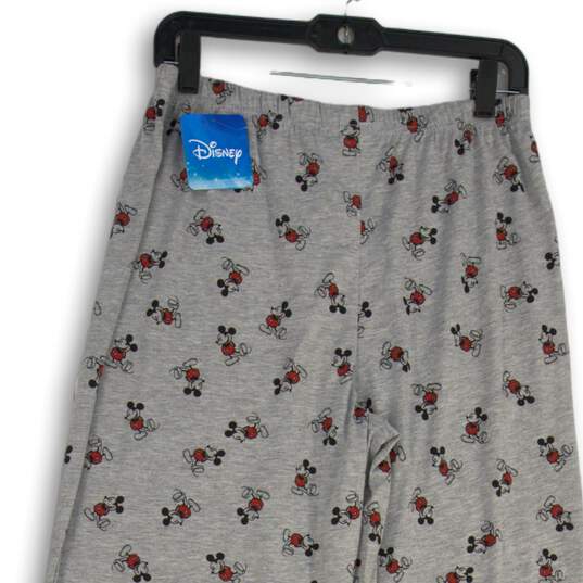 NWT Disney Womens Gray Mickey Mouse Print Drawstring Pajama Pants Size Large image number 4
