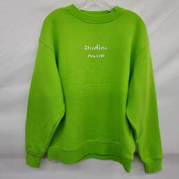 Acne Studios Men's Lime Green Broken Logo Sweatshirt Size XS