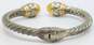 Designer Lorenzo 925 & 18K Yellow Gold Citrine Tip Cable Cuff Bracelet 43.1g image number 5