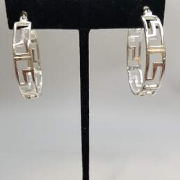 Sterling Silver Hoop Earrings + Sz 10 Ring Bundle 14.3g alternative image