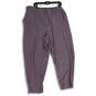 Womens Purple Elastic Waist Flat Front Slash Pocket Ankle Pants Size 22 image number 1