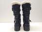 Coach Pebble Leather Tanker Moto Boots Black 5 image number 7