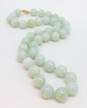 14K Gold Clasp Jade Ball Beaded Necklace & Curved Drop Post Earrings 71.8g image number 2