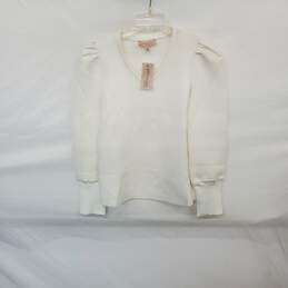Philosophy White V Neck Long Sleeve Top WM Size S NWT