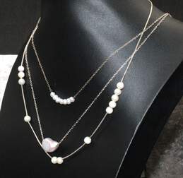 Bundle of 3 Sterling Silver Pearl Necklaces alternative image