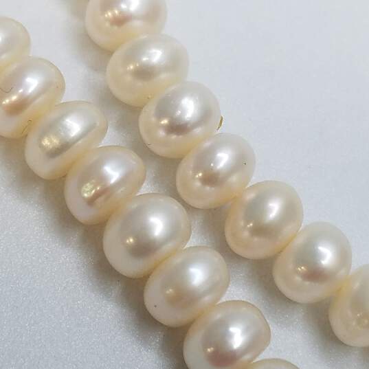 10K Gold Faux Pearl Necklace 36.2g image number 2