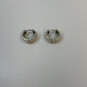Designer Silpada 925 Sterling Silver Hammered Huggie Classic Hoop Earrings image number 3