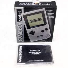 Nintendo GameBoy Pocket Silver Box and Manual Only